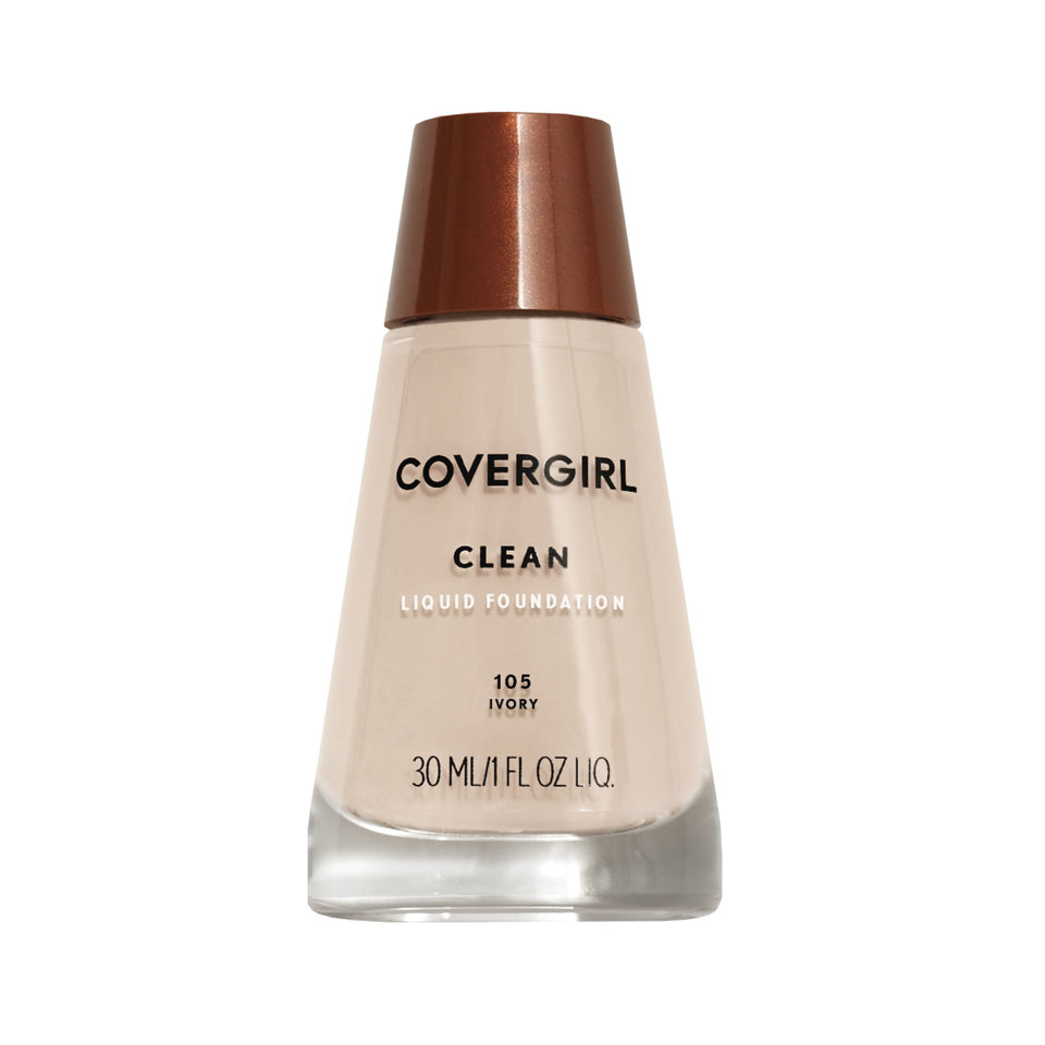 COVERGIRL front packaging showing lightweight foundation bottle and clean design benefits