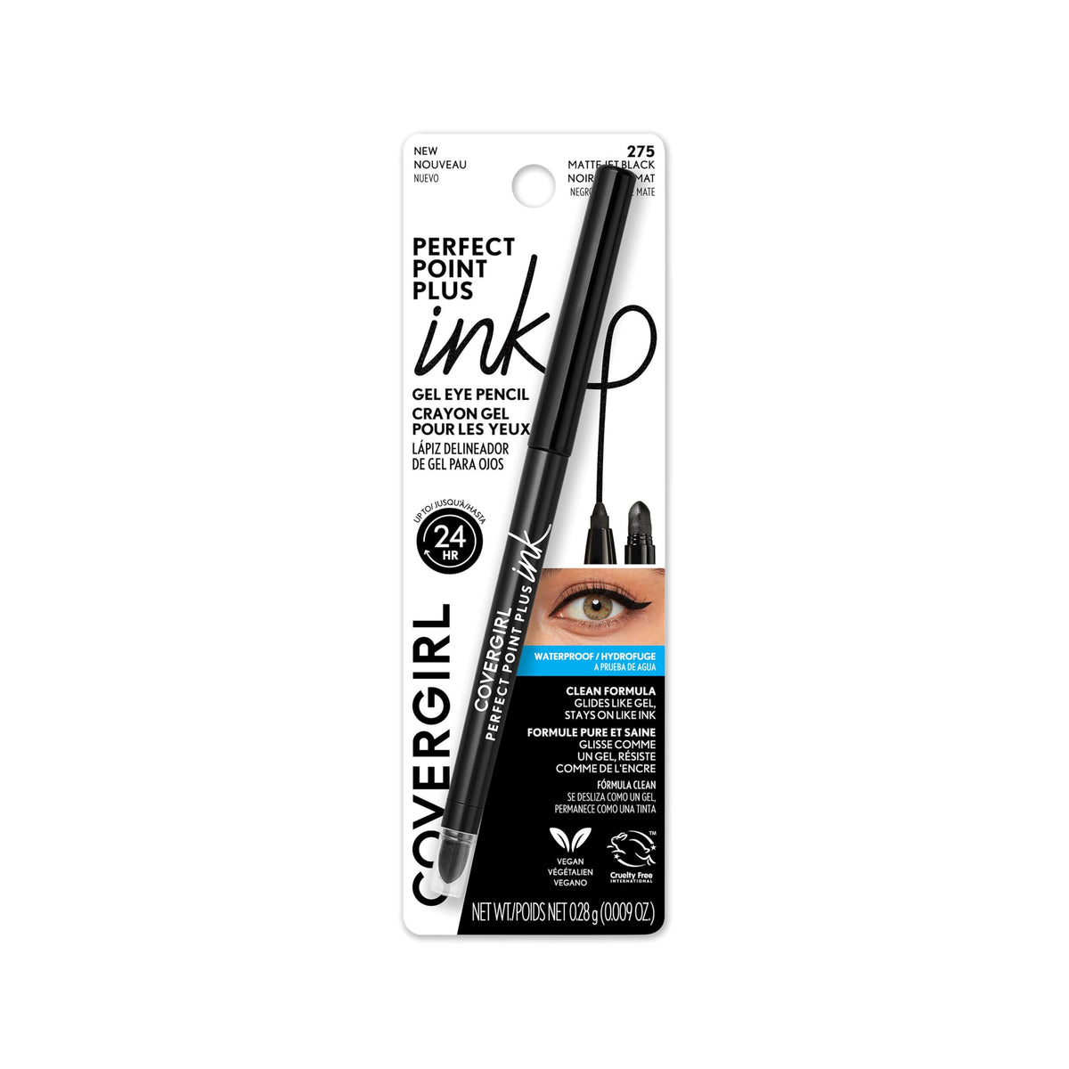COVERGIRL front packaging showing matte jet black pencil and branding for quick identification