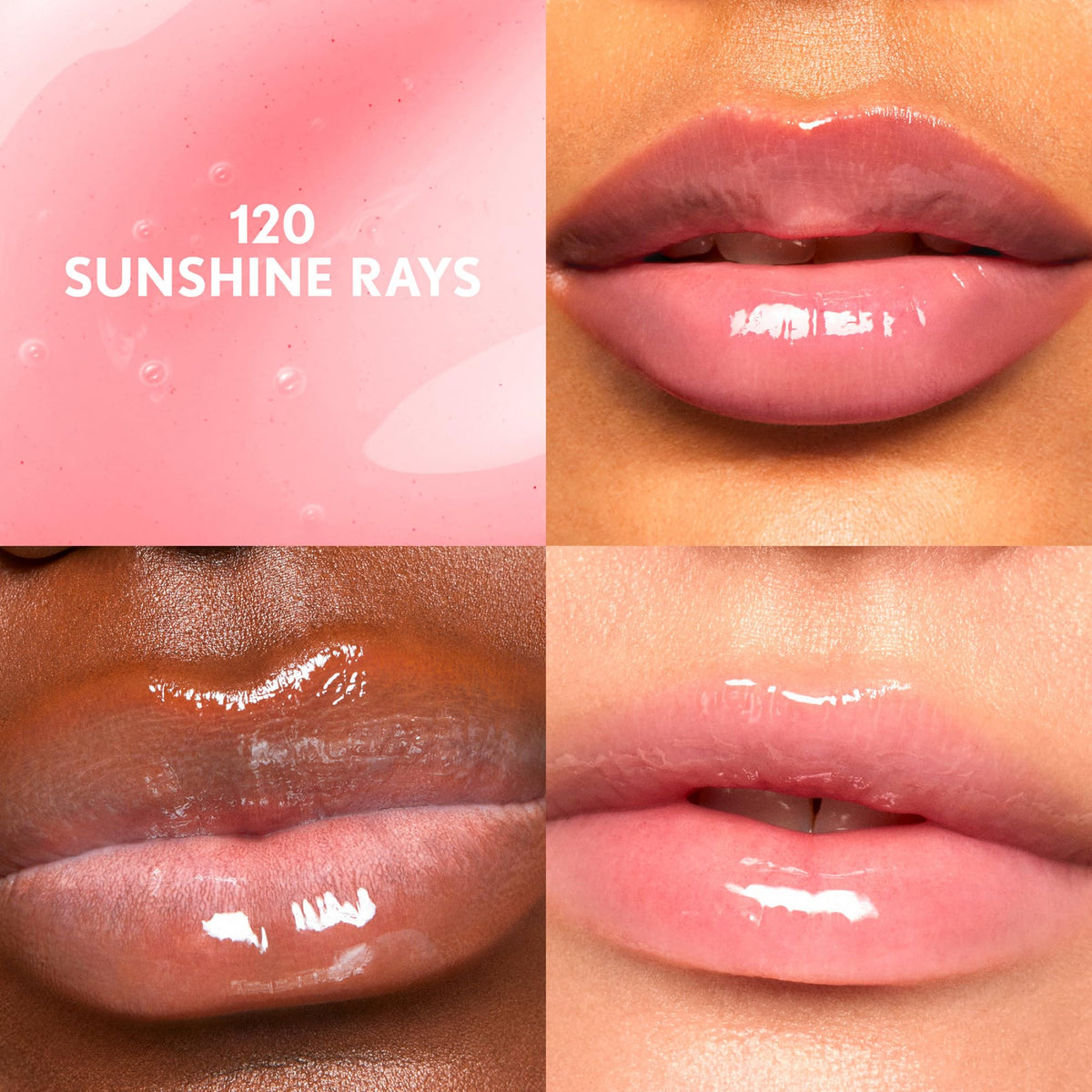 COVERGIRL close-up of gloss texture highlighting hydrating, non-sticky shiny surface