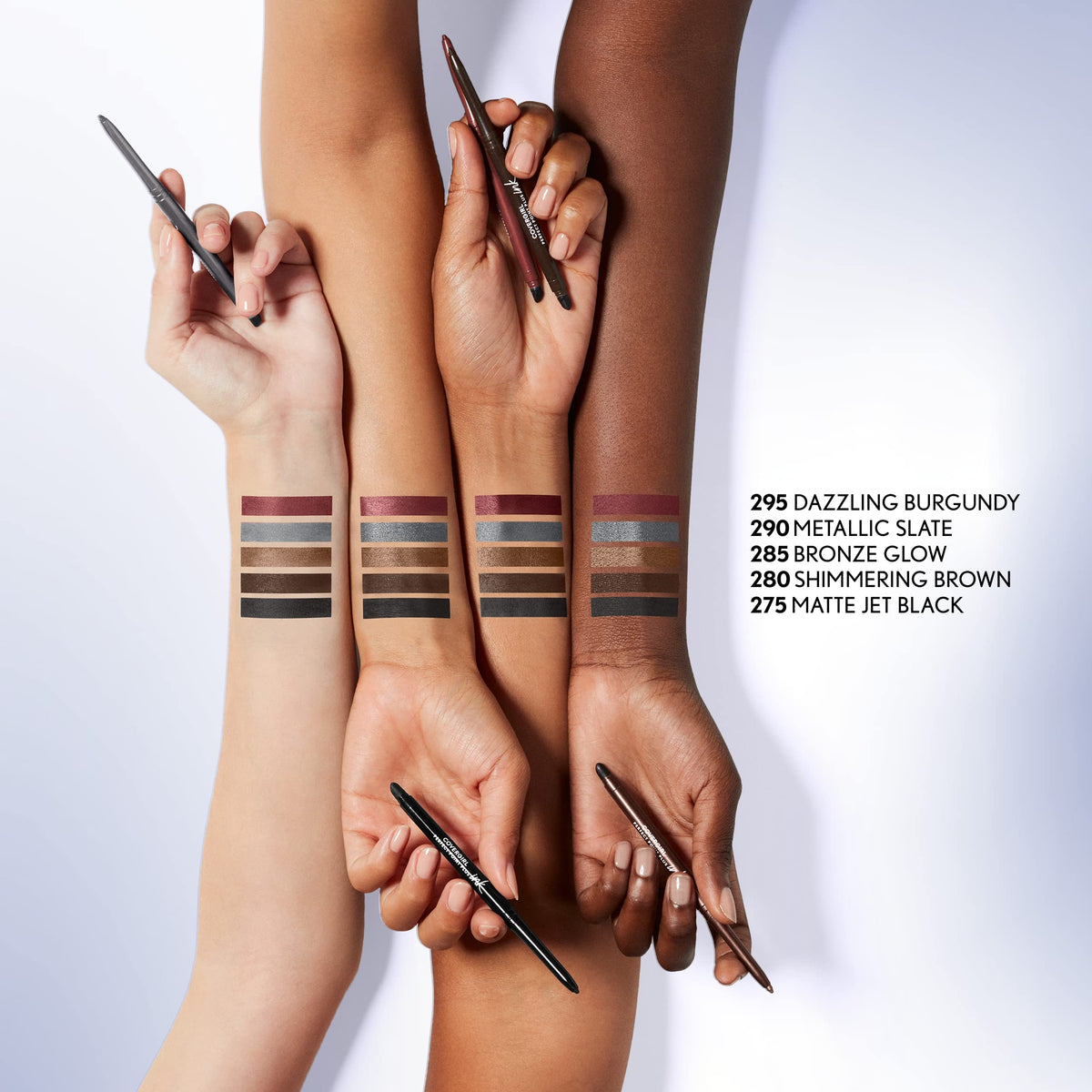 COVERGIRL in use creating a winged eyeliner demonstrating bold long-wear definition