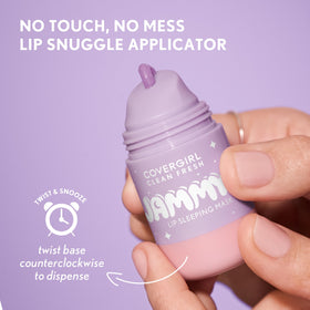 COVERGIRL sheer tint on lips showing natural color and smooth finish