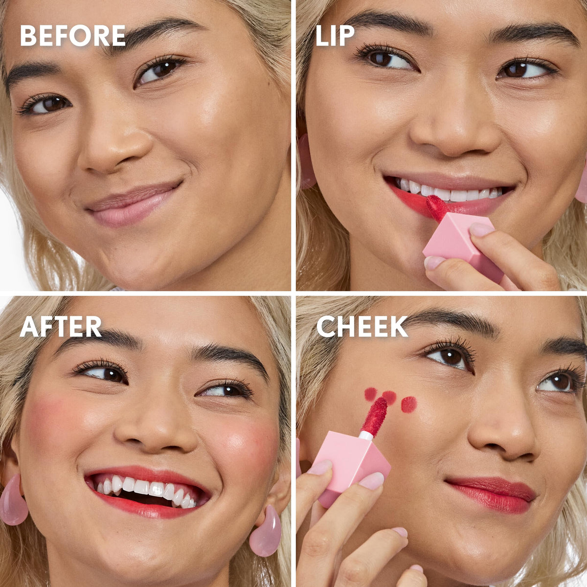 COVERGIRL jelly tint texture swatch showing watery gel finish and blendability