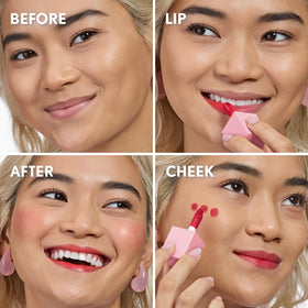 COVERGIRL jelly tint texture swatch showing watery gel finish and blendability