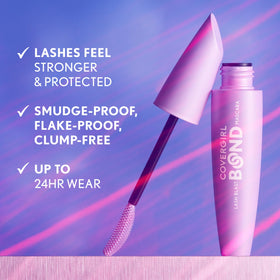 COVERGIRL size comparison showing tube next to everyday items for scale benefit