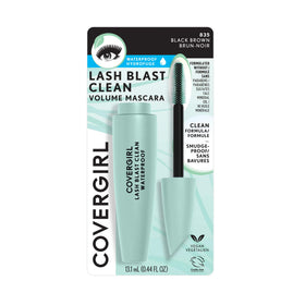 COVERGIRL swiped mascara stroke showing rich black brown pigment
