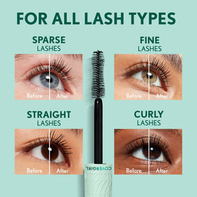 COVERGIRL applied on model lashes demonstrating visible volume and separation benefit