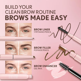 COVERGIRL lifestyle image with model showing feathered, natural-looking brows
