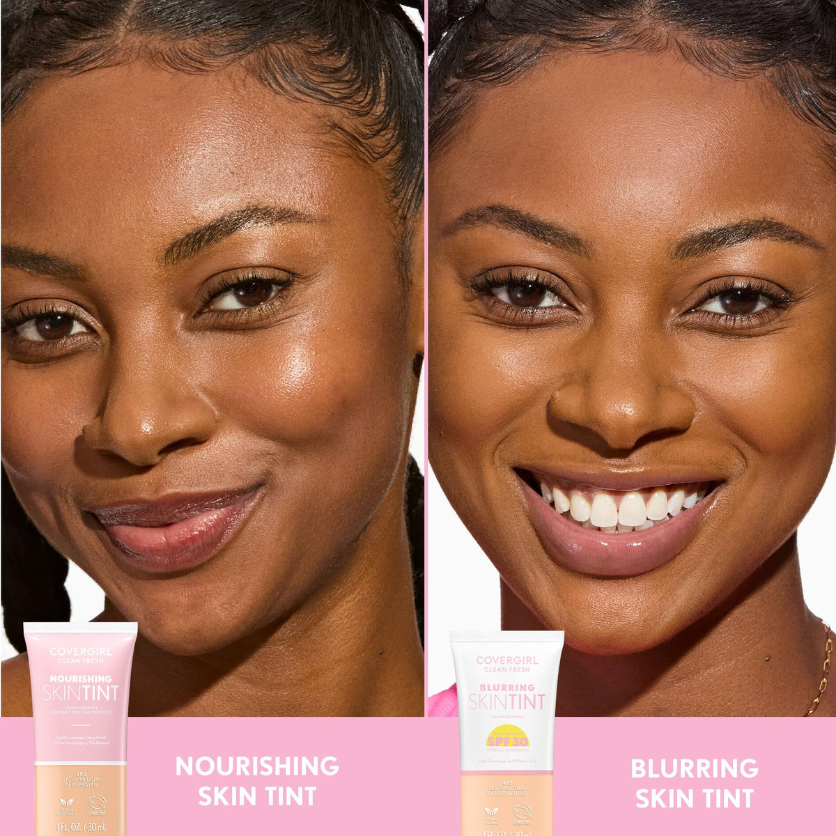 COVERGIRL in natural daylight on model showing soft-matte finish benefit