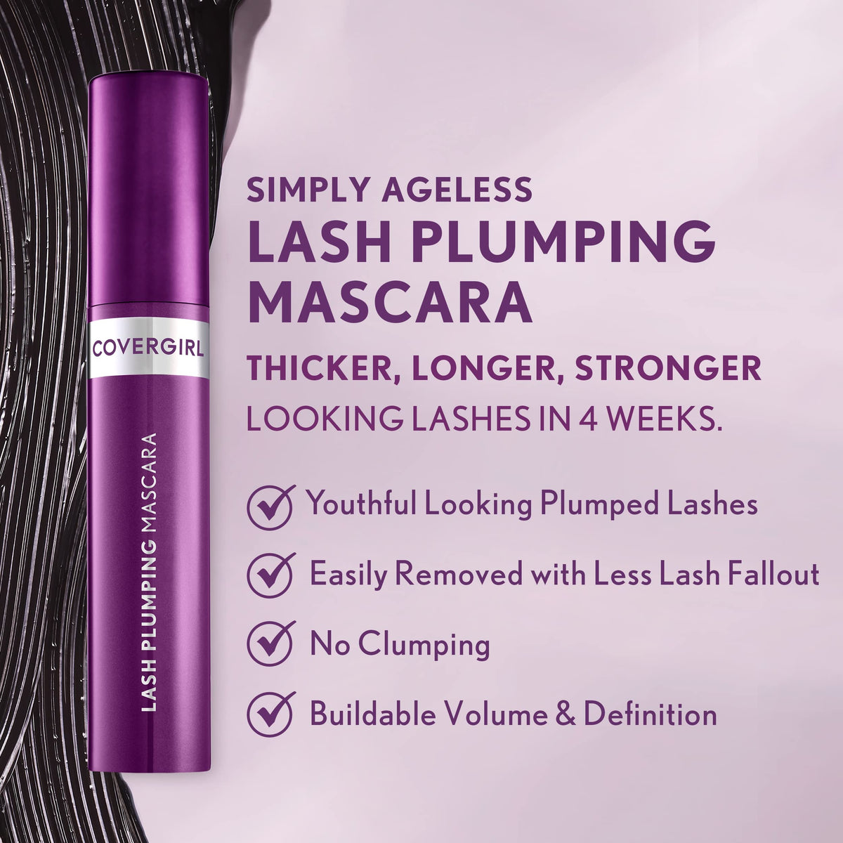 COVERGIRL before and after lashes showing visible volume increase