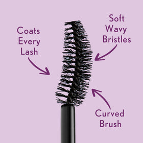 COVERGIRL mascara beside ruler showing compact travel-friendly size