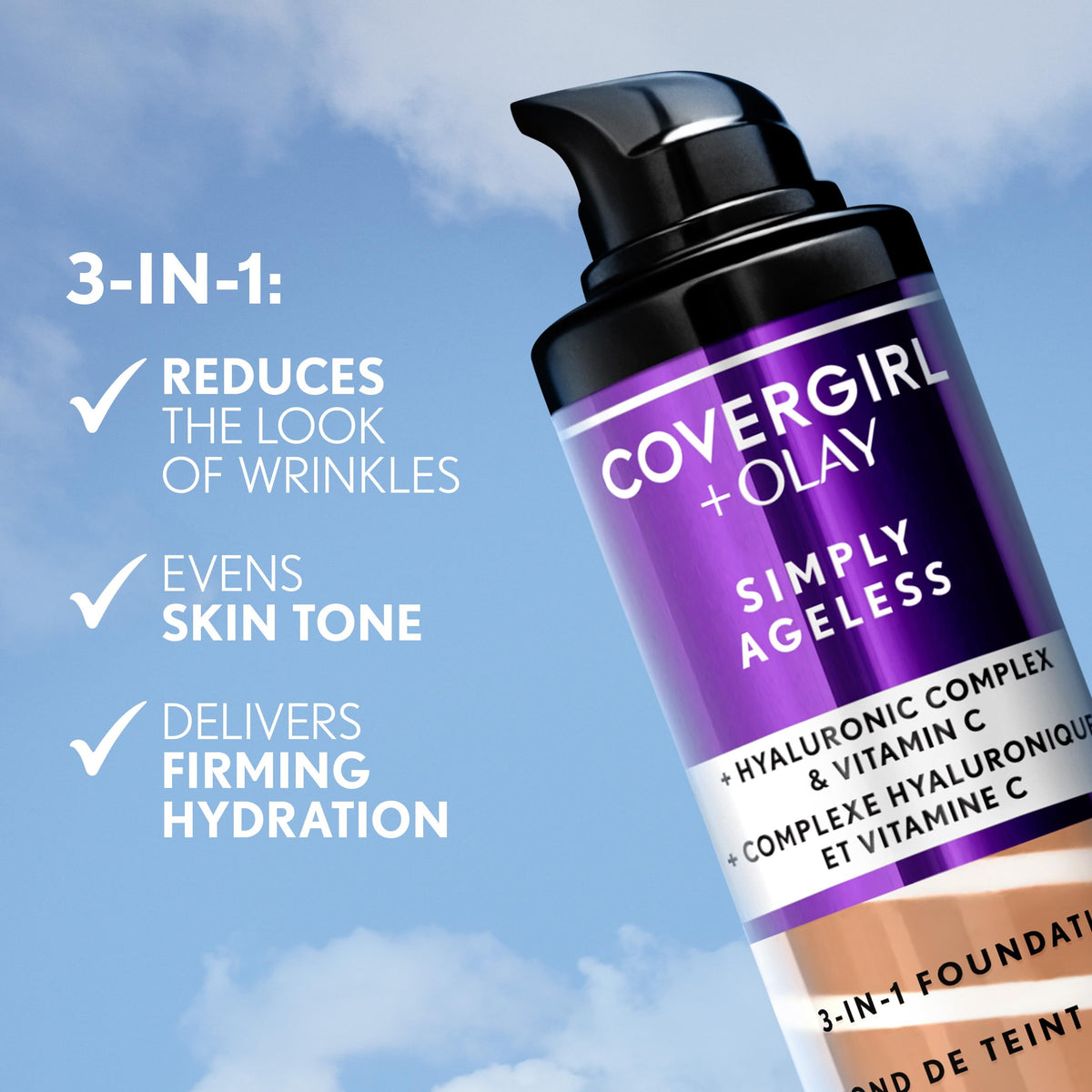 COVERGIRL & Olay application with sponge demonstrating buildable, even coverage