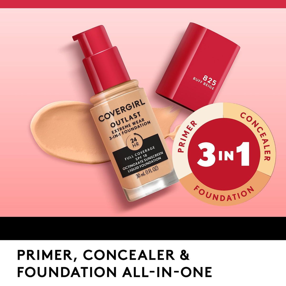 COVERGIRL medium beige swatch displaying true shade match confidence