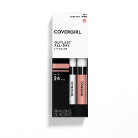 COVERGIRL lipwear lifestyle model wearing Forever Fawn showing durable, everyday-ready color