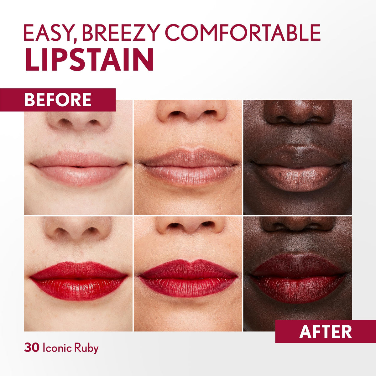 COVERGIRL Outlast arm swatch showing Iconic Ruby true color payoff