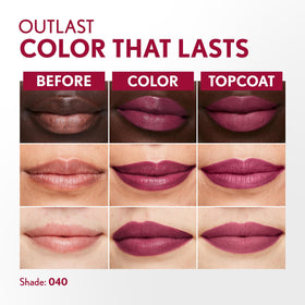 COVERGIRL outlast Jazzberry swatch of saturated pigment demonstrating true color payoff