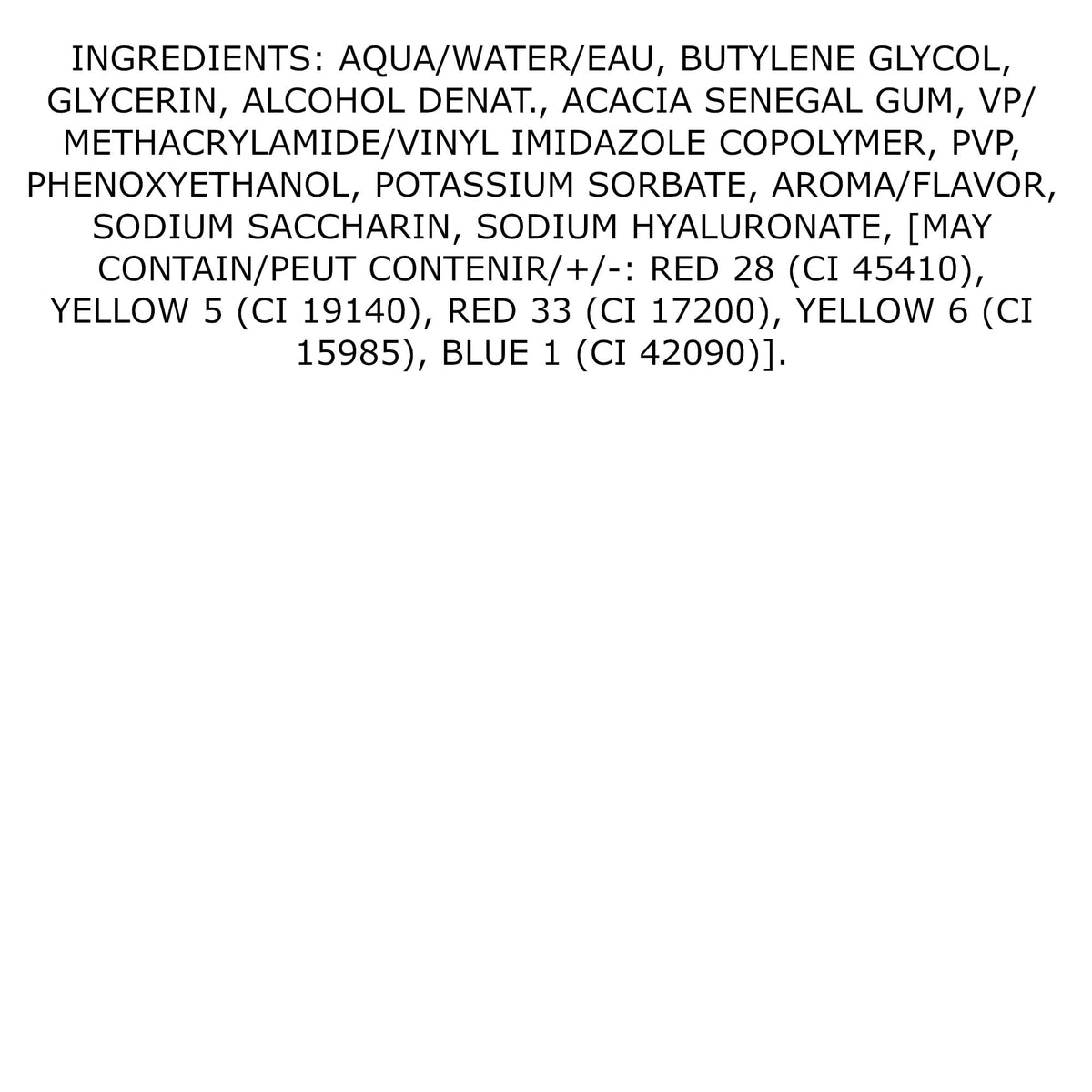 COVERGIRL Outlast label and ingredients highlighting vegan formula and acacia extract