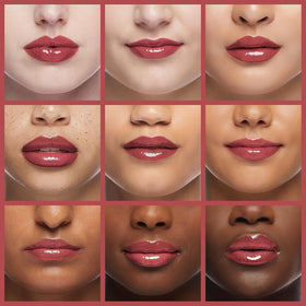 COVERGIRL Outlast lip swatch on model showing neutral mauve result and flattering effect