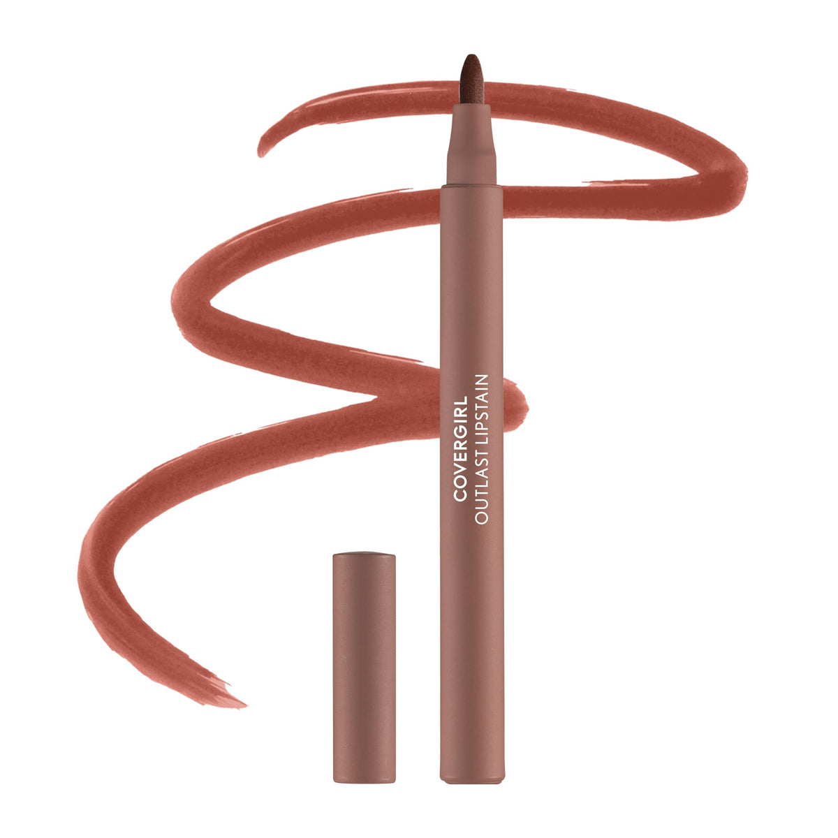 COVERGIRL Outlast Lipstain front packaging showing compact pen for travel