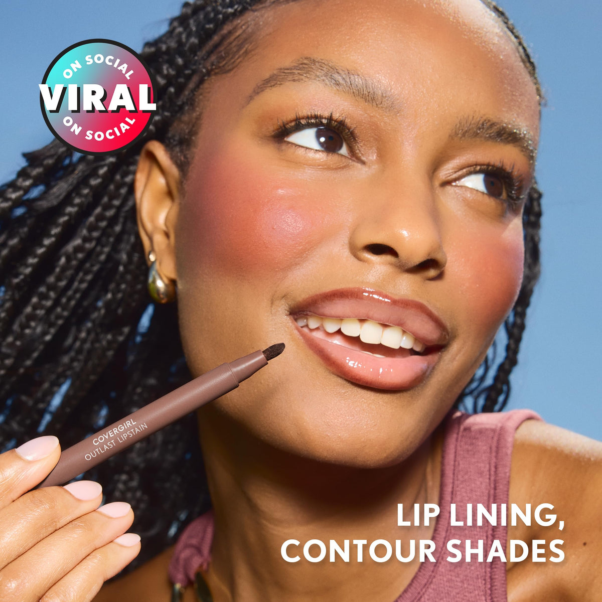 COVERGIRL swatch texture on arm showing smooth glide and buildable color
