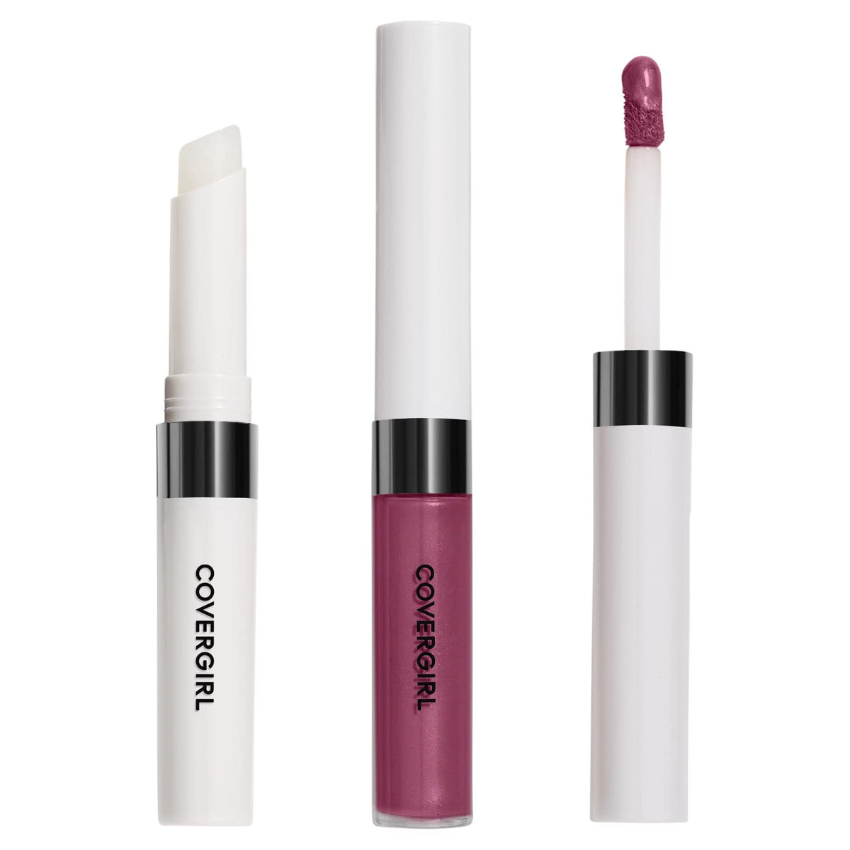 COVERGIRL topcoat close-up highlighting glossy shine and sealed color