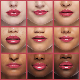 COVERGIRL model wearing Signature Scarlet showing long-lasting bold red finish