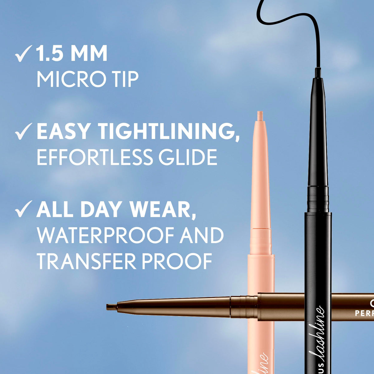 COVERGIRL pencil held in hand showing compact size and easy handling