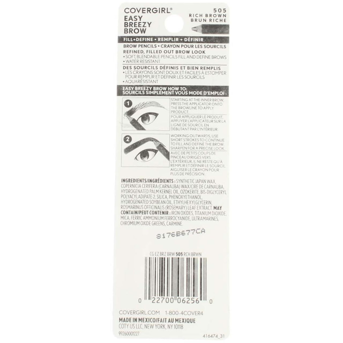 COVERGIRL close-up of pencil tip and sharpener highlighting precise application