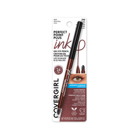 COVERGIRL pencil front view showing burgundy shade and product benefit