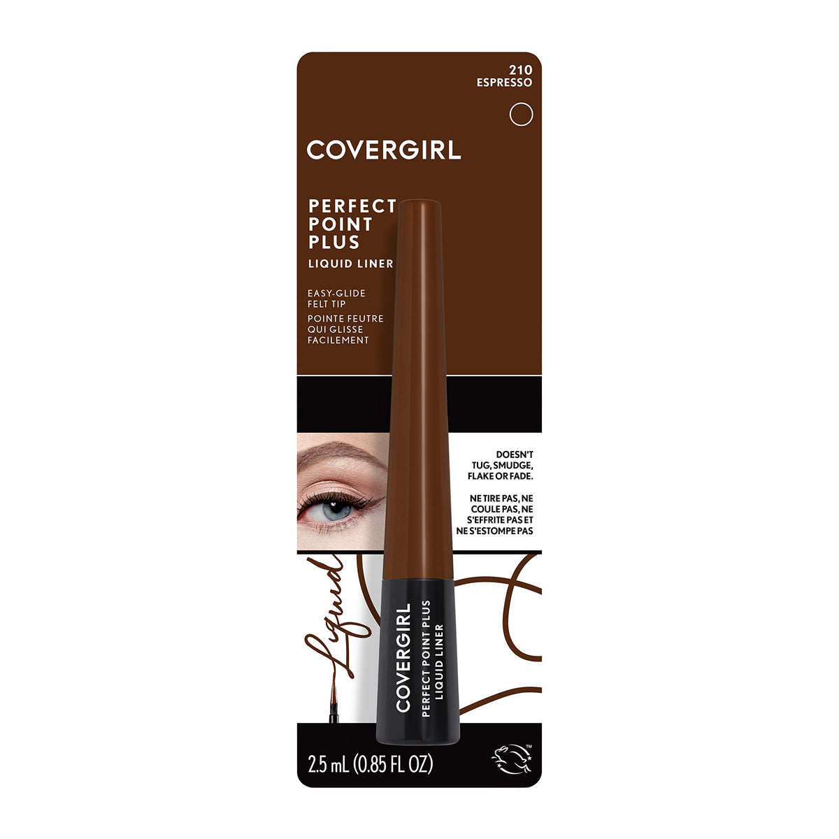 COVERGIRL swatches on skin showing rich brown pigment and single-pass coverage