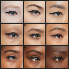COVERGIRL eyeliner applied on model creating sharp wing for long-lasting definition