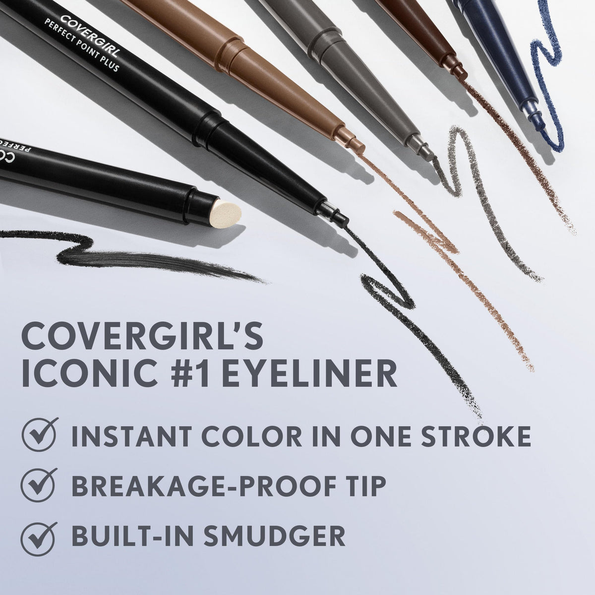 COVERGIRL pencil mid-twist demonstrating self-sharpening convenience