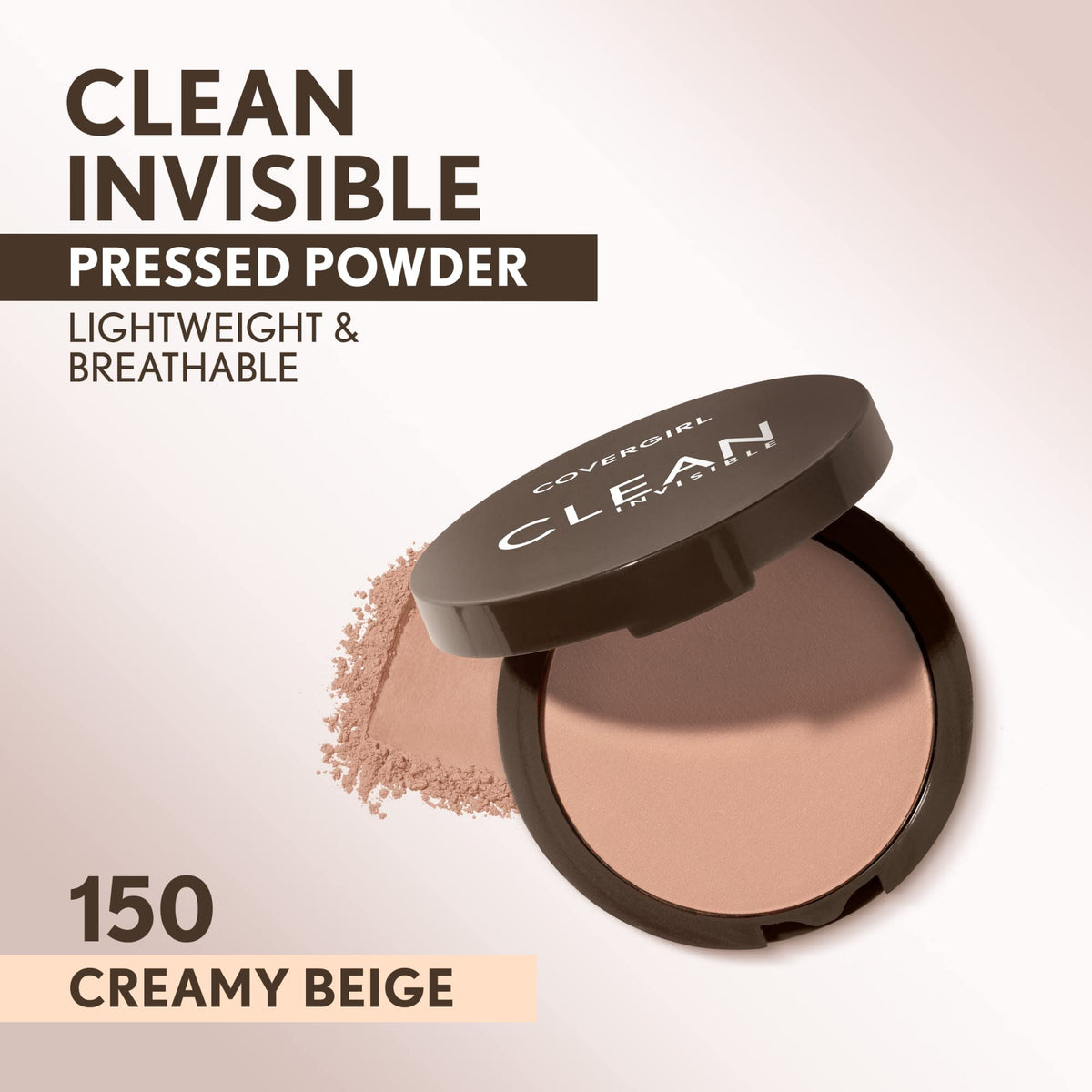 COVERGIRL soft applicator puff and mirror open for easy on-the-go touchups