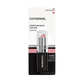 COVERGIRL lipstick bullet close-up showing smooth tip and moisturizing finish benefit