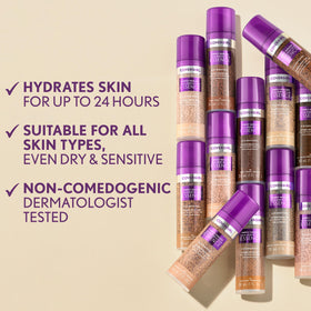 COVERGIRL bottle held in hand demonstrating easy application and portability