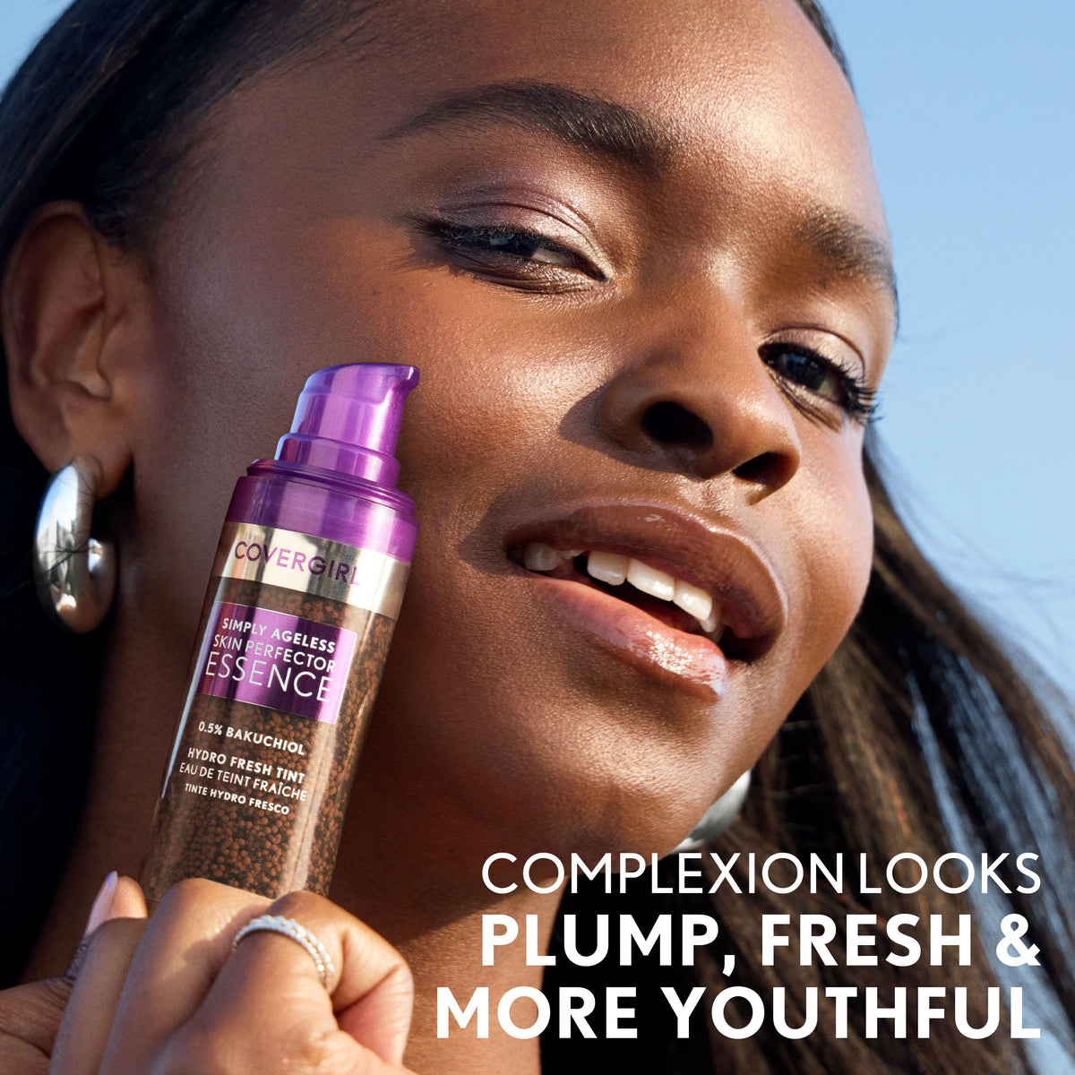 COVERGIRL before and after split face showing subtle tone improvement