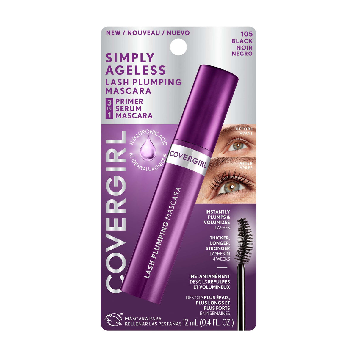 COVERGIRL rich mascara formula texture demonstrating smooth buildability