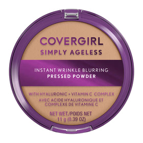 COVERGIRL compact front view shows slim case and shade buff beige for easy carry