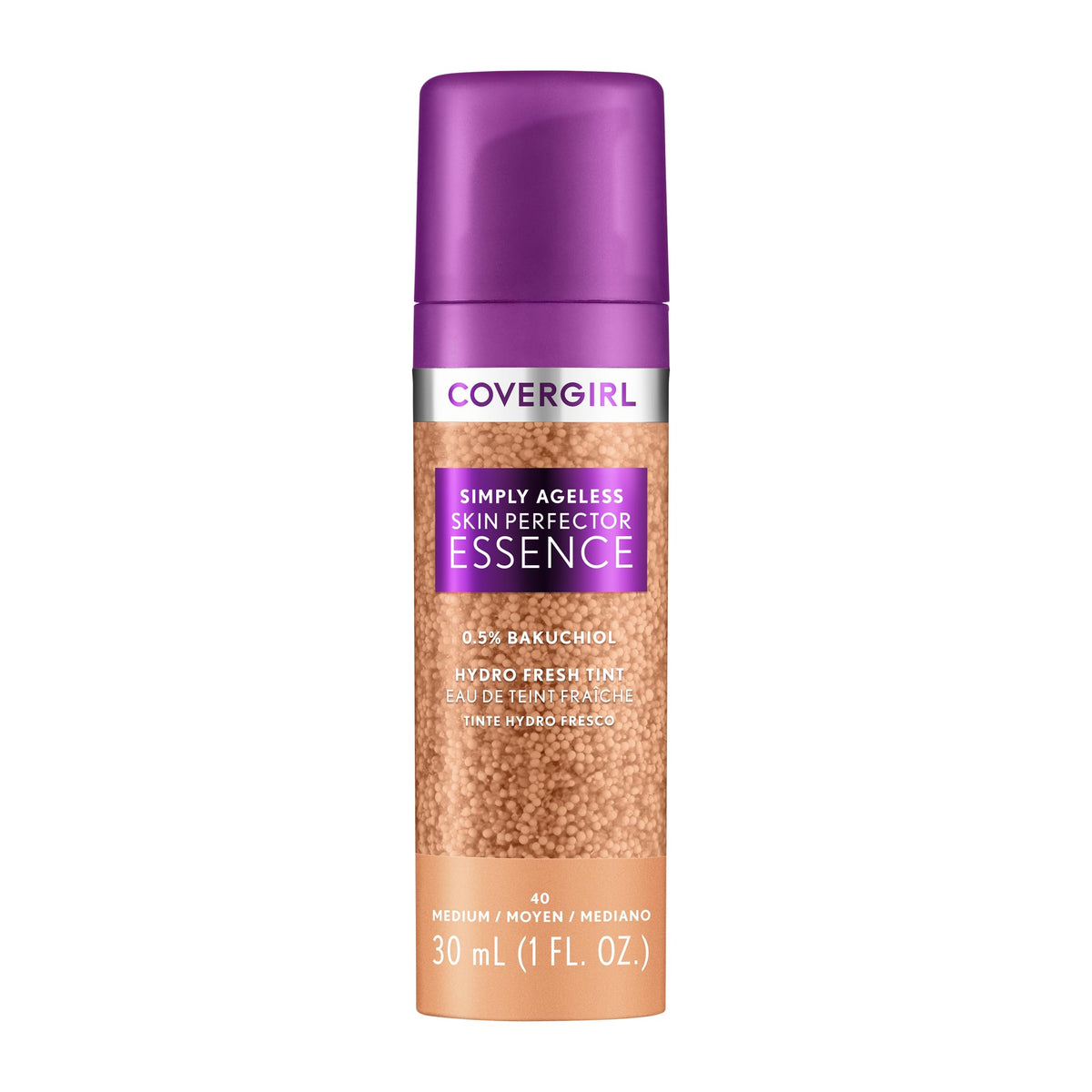 COVERGIRL front packaging showing bottle and branding with clean benefits