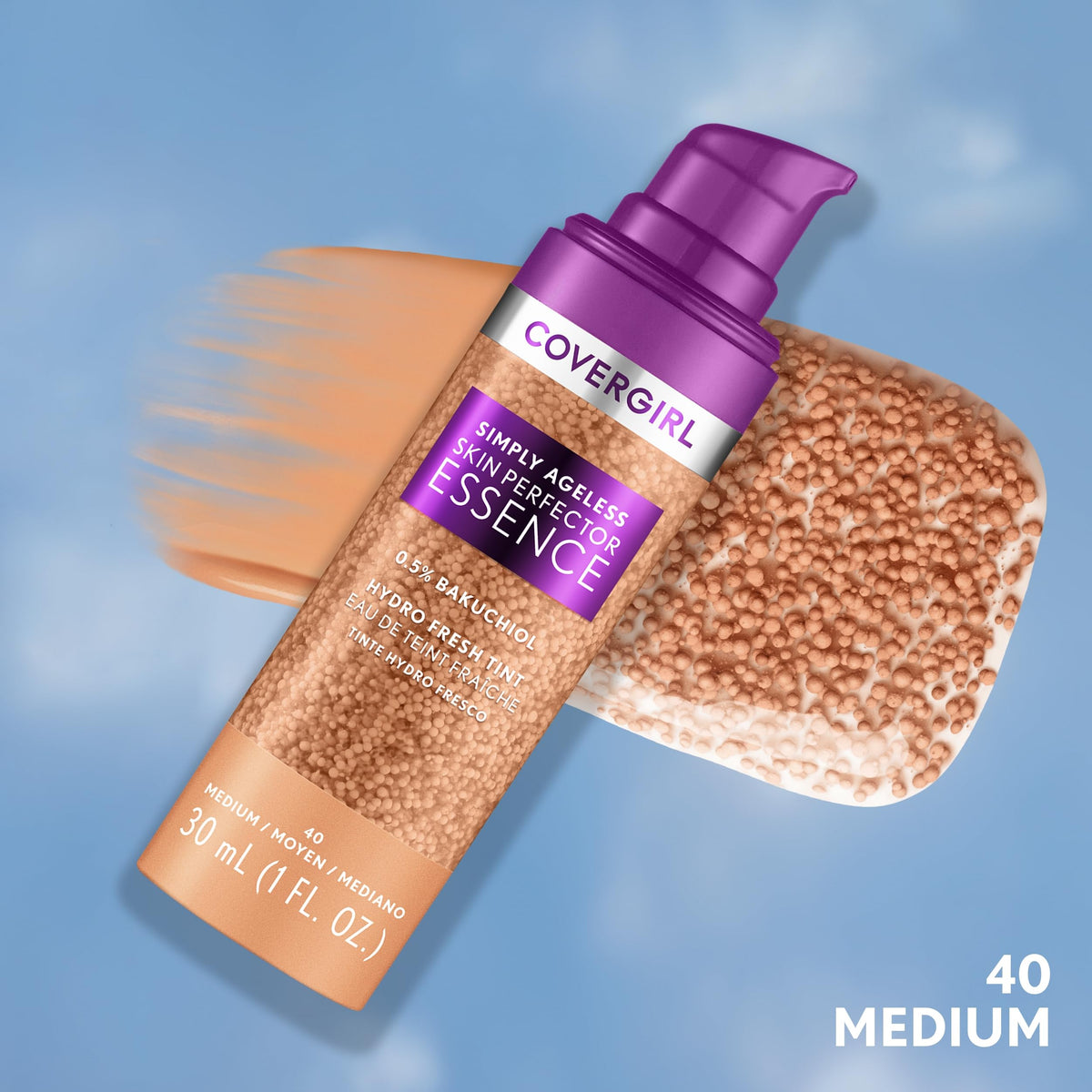 COVERGIRL pump and cap detail highlighting easy dispensing and hygiene