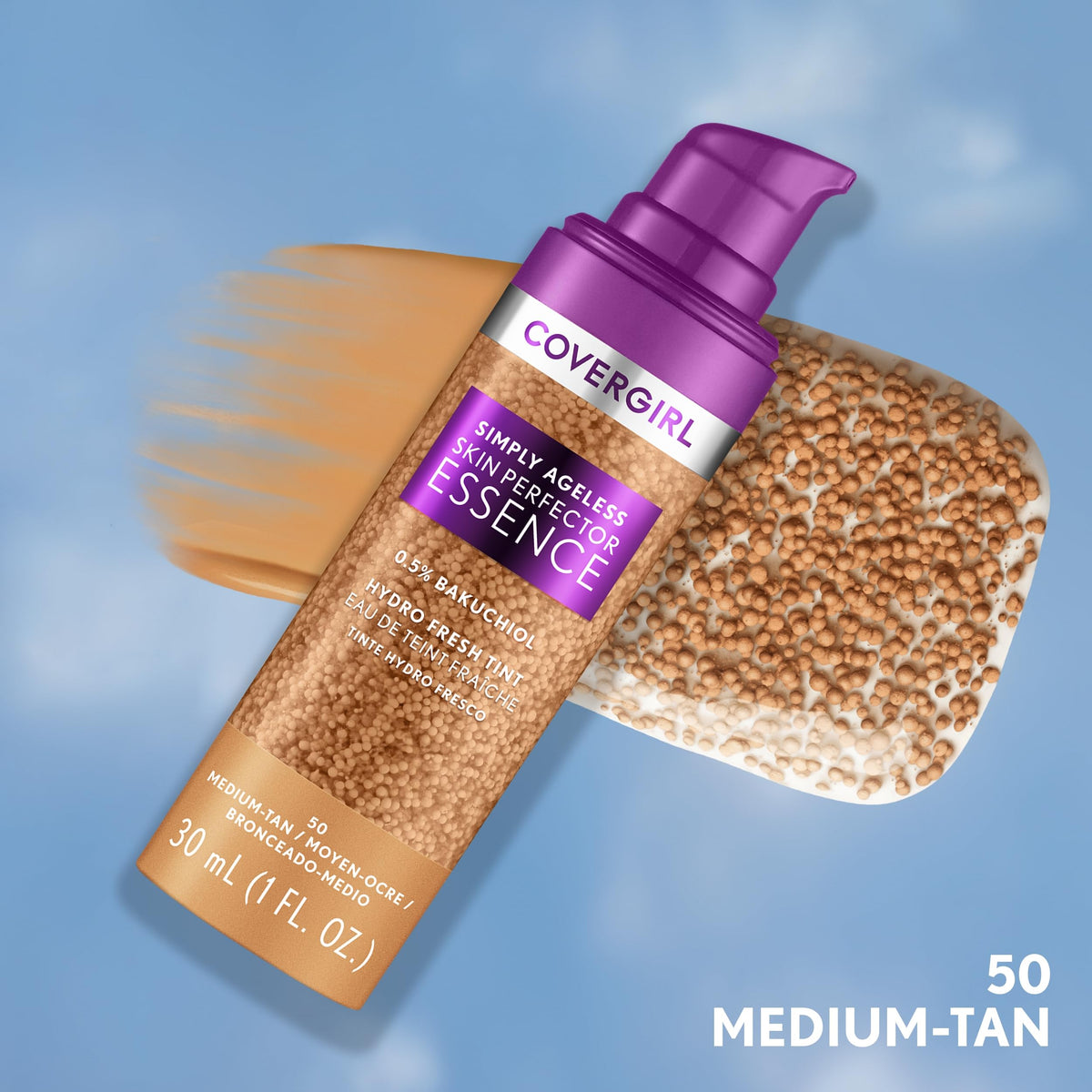COVERGIRL gel texture droplet highlighting lightweight hydration benefit