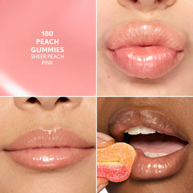 COVERGIRL close-up of curved squishy applicator demonstrating easy glide and precise application