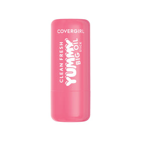 COVERGIRL Sugar Poppy open cap detail showing solid stick-to-oil balm texture