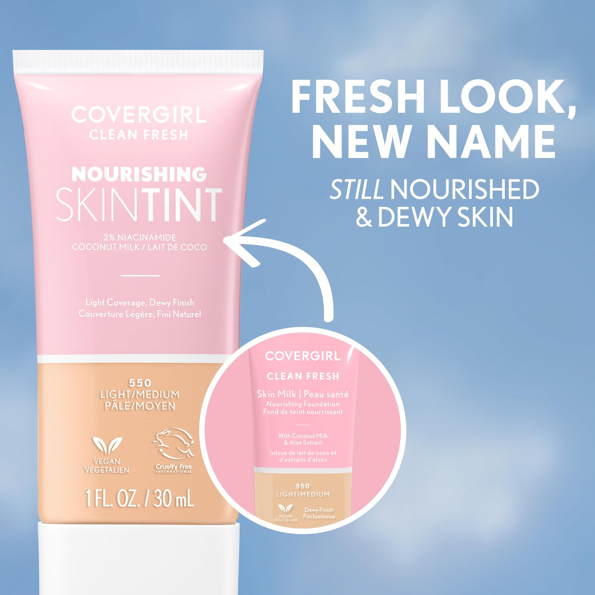 COVERGIRL arm swatches showing shade 550 Light/Medium for accurate color match