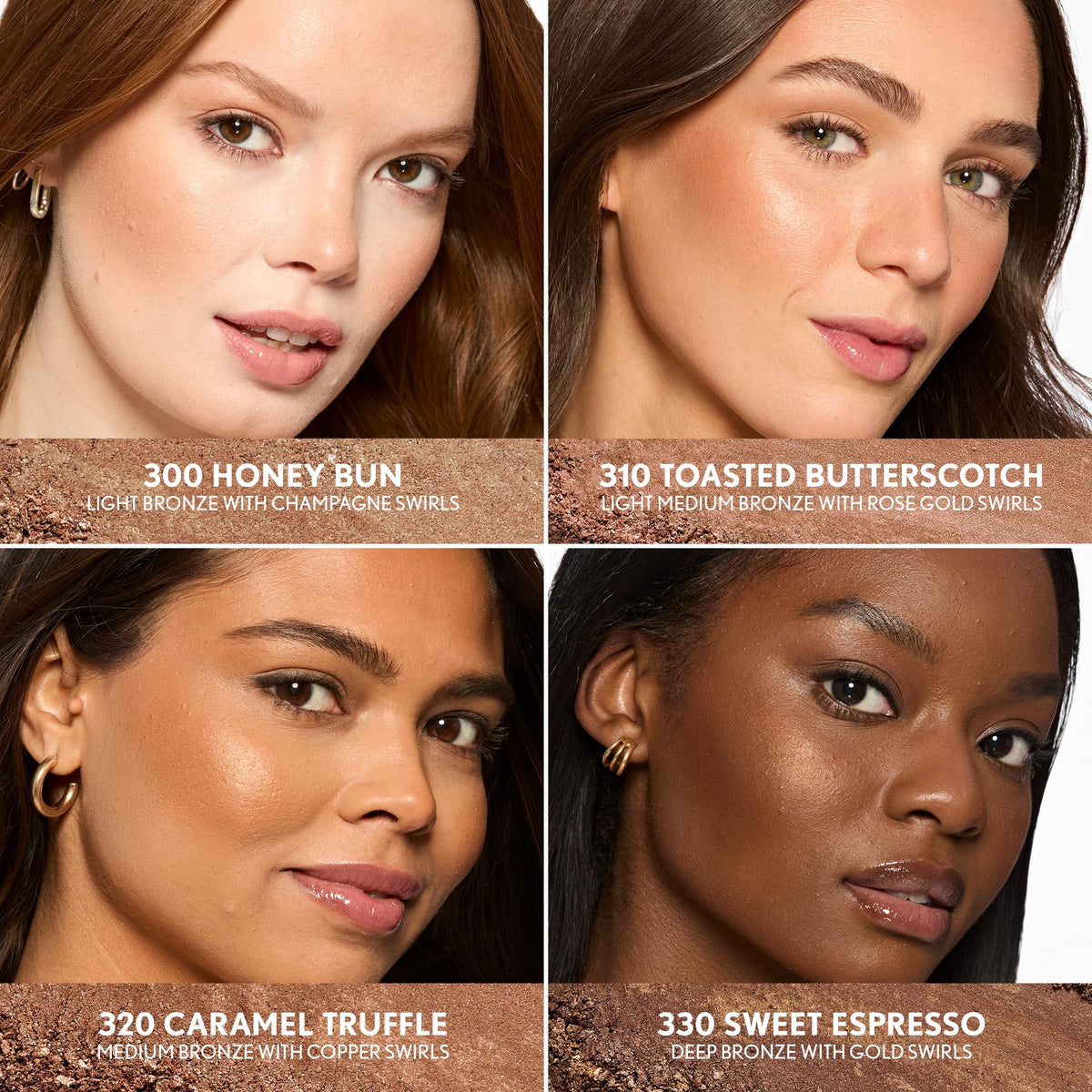 COVERGIRL TruBlend compact open showing product pan and gold-bronze swirl for easy application
