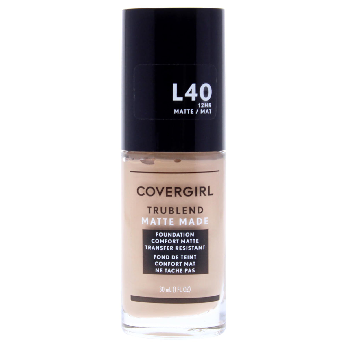 COVERGIRL TruBlend Matte Made front packaging showing bottle and shade for easy identification
