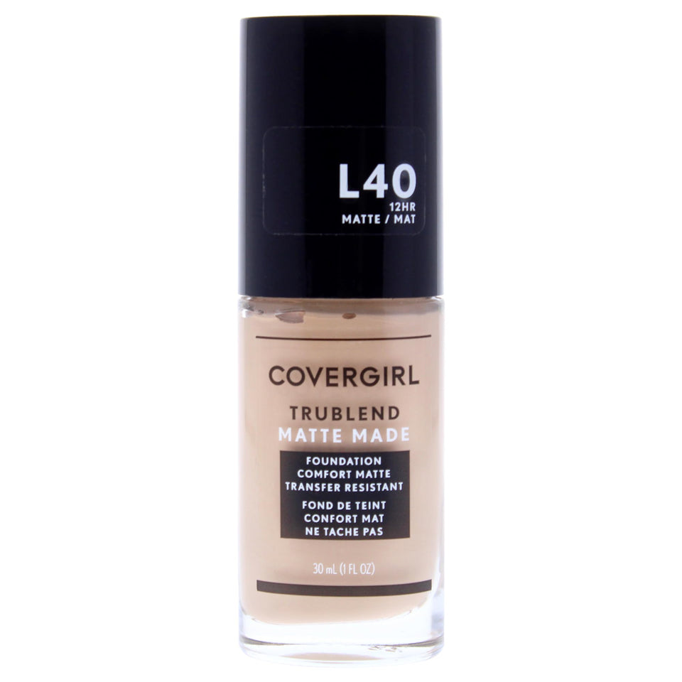 COVERGIRL TruBlend Matte Made front packaging showing bottle and shade for easy identification