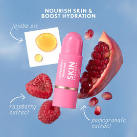 COVERGIRL TruBlend on lips illustrating monochromatic look and lightweight finish