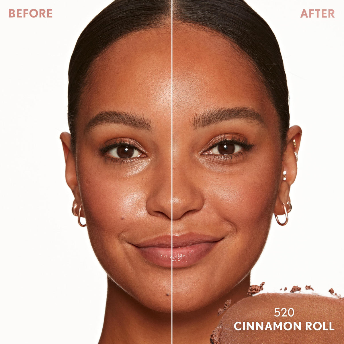 COVERGIRL open compact beside brush demonstrating easy application