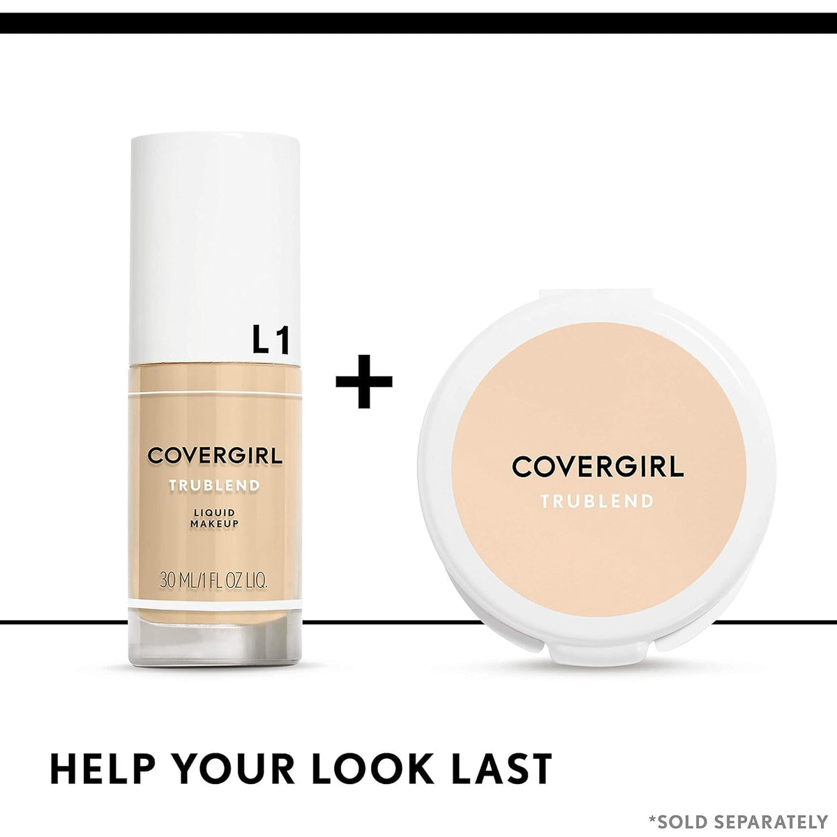 COVERGIRL scale next to coin illustrating compact 1 fl oz size