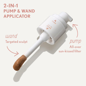 COVERGIRL wand applying bronzer to cheek for targeted sculpting benefit